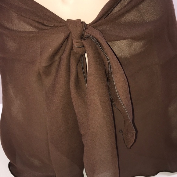 Zuliana Brown Short Sarong Made in USA New With Tags - Picture 6 of 7